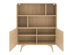 Estante com 2 portas e 4 nichos - Natural - JALEMO