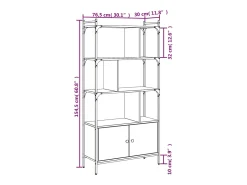 Estante com portas em carvalho Sonoma 76,5x30x154,5 cm, madeira engenheirada