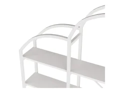 Estante de arrumação elegante - 170 x 26 x 190 cm - com 5 prateleiras - formato de nuvem - MDF + metal - branca