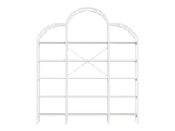 Estante de arrumação elegante - 170 x 26 x 190 cm - com 5 prateleiras - formato de nuvem - MDF + metal - branca