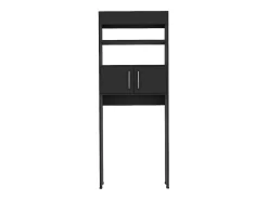 Estante de casa de banho sobre a sanita Madrid com duas portas e prateleiras, 160 cm X 62.4 cm X 20 cm , Preto