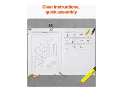 Estante de Escritório SucceBuy. Organizador de Madeira de 3 Níveis. com 2 Gavetas de Tecido. para Escritório, Casa e Dormitório, Para Escritório