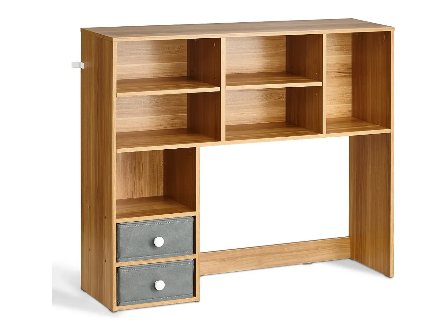 Estante de Escritório SucceBuy. Organizador de Madeira de 3 Níveis. com 2 Gavetas de Tecido. para Escritório, Casa e Dormitório, Para Escritório