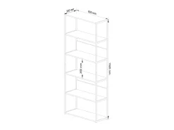 Estante estilo loft com prateleiras de madeira 80 cm Preto, Carvalho Craft 80x32x192 cm