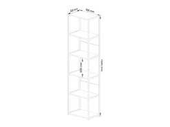 Estante estilo loft com prateleiras de madeira 50 cm Preto, Carvalho Sonoma 50x32x192 cm