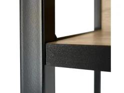Estante estilo loft com prateleiras de madeira 50 cm Preto, Carvalho Sonoma 50x32x192 cm