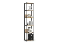 Estante estilo loft com prateleiras de madeira 40 cm Preto, Carvalho Sonoma 40x32x192 cm