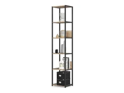 Estante estilo loft com prateleiras de madeira 40 cm Preto, Carvalho Sonoma 40x32x192 cm