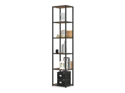 Estante estilo loft com prateleiras de madeira 40 cm Preto, Carvalho Craft 40x32x192 cm