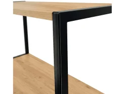 Estante estilo loft com prateleiras de madeira 40 cm Preto, Carvalho Craft 40x32x192 cm