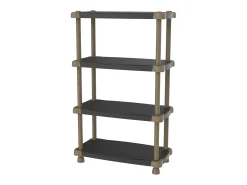 Estante extensível de titânio com 4 prateleiras ajustáveis, preta, 88x150x43 cm