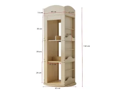Estante Giratória - 63 x 63 x 142 cm - Prateleira de Armazenamento para Crianças e Adultos - MDF - Natural