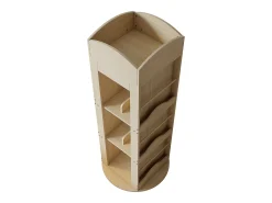 Estante Giratória - 63 x 63 x 142 cm - Prateleira de Armazenamento para Crianças e Adultos - MDF - Natural