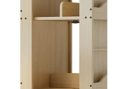 Estante Giratória - 63 x 63 x 142 cm - Prateleira de Armazenamento para Crianças e Adultos - MDF - Natural