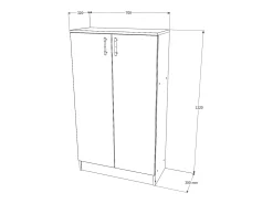 Estante haaus Flint, 2 portas, Carvalho Sonoma, 70 x 32 x 122 cm