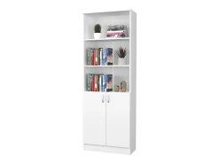 Estante haaus Flint, com portas inferiores e 2 prateleiras, Branco, 70 x 32 x 196 cm