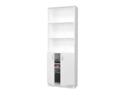 Estante haaus Flint, com portas inferiores e 2 prateleiras, Branco, 70 x 32 x 196 cm
