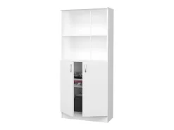 Estante haaus Flint, com portas inferiores e 1 prateleira, Branco, 70 x 32 x 159 cm