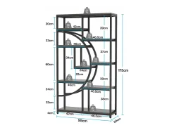 Estante industrial de 5 níveis, autônoma, grande estante de armazenamento com 9 prateleiras abertas para sala, quarto de dormir