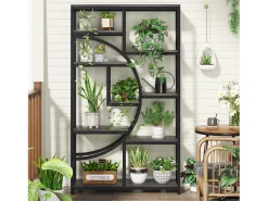 Estante industrial de 5 níveis, autônoma, grande estante de armazenamento com 9 prateleiras abertas para sala, quarto de dormir