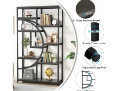 Estante industrial de 5 níveis, autônoma, grande estante de armazenamento com 9 prateleiras abertas para sala, quarto de dormir