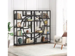 Estante industrial de 5 níveis, autônoma, grande estante de armazenamento com 9 prateleiras abertas para sala, quarto de dormir