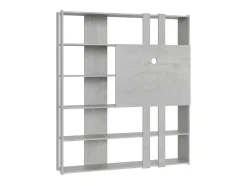Estante Kato L com suporte para TV cimento