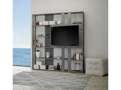 Estante Kato L com suporte para TV cimento