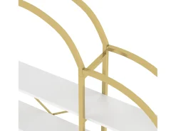 Estante moderna em metal 170×26×190 cm - formato nuvem - 5 níveis de armazenamento - dourado + branco
