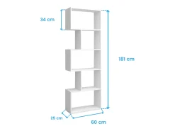 Estante Neon Branco Fosco 5 Prateleiras 181x60x25 cm