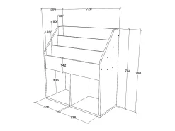 Estante para revistas Lugo, Branco, 72 x 31 x 79 cm