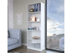 Estante reta 4R Home em melamina com 5 prateleiras, 180.59 cm X 62.73 cm X 29.71 cm , Branco