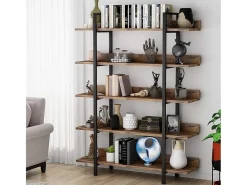 Estante Vintage de 5 Níveis - Grande Prateleira de Armazenamento com Chapa de Guia para o Sala, como Prateleira para Plantas, Prateleira de Cozinha