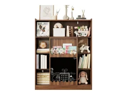 Estante 120x38.5x151.5 cm - com prancheta de desenho removível - 9 compartimentos de armazenamento - 1 porta de correr - marrom