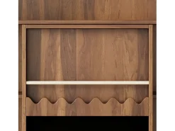 Estante 120x38.5x151.5 cm - com prancheta de desenho removível - 9 compartimentos de armazenamento - 1 porta de correr - marrom