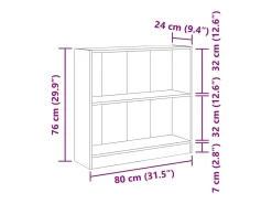 Estante 80x24x75 cm contraplacado cinzento cimento