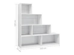 Estante/divisória 155x24x160 cm contraplacado branco brilhante
