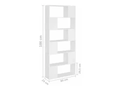 Estante/divisória 80x24x186 cm derivados de madeira branco