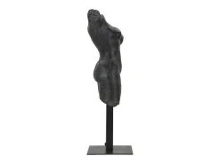 Estatueta Escultura Decorativa Busto De Mulher Em Resina Preta Afrodite Mauro Ferretti