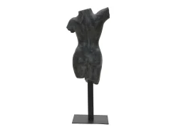Estatueta Escultura Decorativa Busto De Mulher Em Resina Preta Afrodite Mauro Ferretti