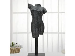 Estatueta Escultura Decorativa Busto De Mulher Em Resina Preta Afrodite Mauro Ferretti