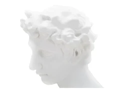 Estatueta Escultura Decorativa Em Resina Branca Rosto Masculino Enea Mauro Ferretti