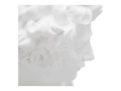 Estatueta Escultura Decorativa Em Resina Branca Rosto Masculino Enea Mauro Ferretti