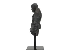 Estatueta Masculina Busto Escultura Em Resina Preta Ercole Mauro Ferretti