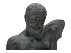 Estatueta Masculina Busto Escultura Em Resina Preta Ercole Mauro Ferretti