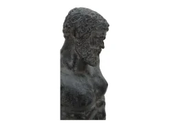 Estatueta Masculina Busto Escultura Em Resina Preta Ercole Mauro Ferretti