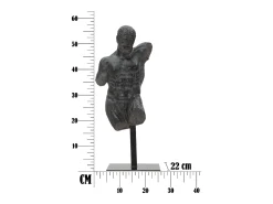 Estatueta Masculina Busto Escultura Em Resina Preta Ercole Mauro Ferretti