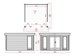 Estúdio / escritório de jardim em madeira 17,1 m² - Espessura 40 mm - BOESIA