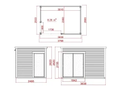 Estúdio / escritório de jardim em madeira 10,2 m² - Espessura 45 mm - SYLVANA
