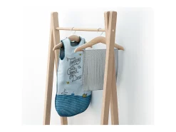 Estendal para roupa de criança HOOKI de madeira Faia em bruto 50 x 30 x 130 cm